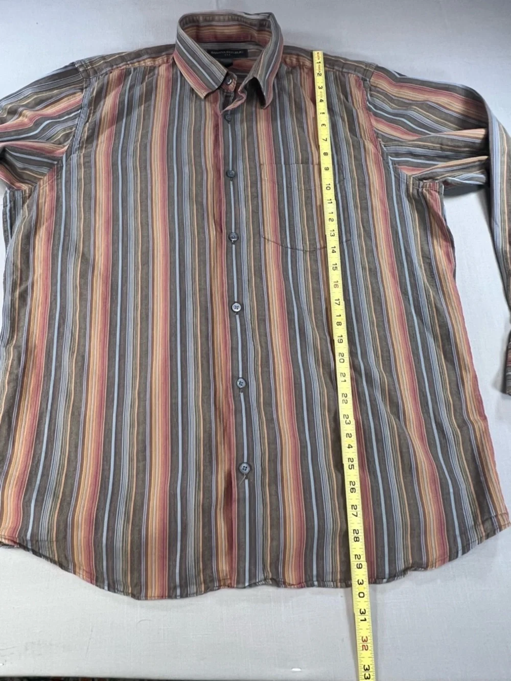 Banana Republic Men’s L Multi Stripe Long Sleeve Button Down 100% Cotton Shirt